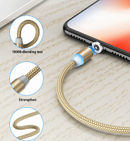 Купить  магнитная зарядка lightning 8-pin для iphone цвет золото в интернет-магазине АБСМАРКЕТ!